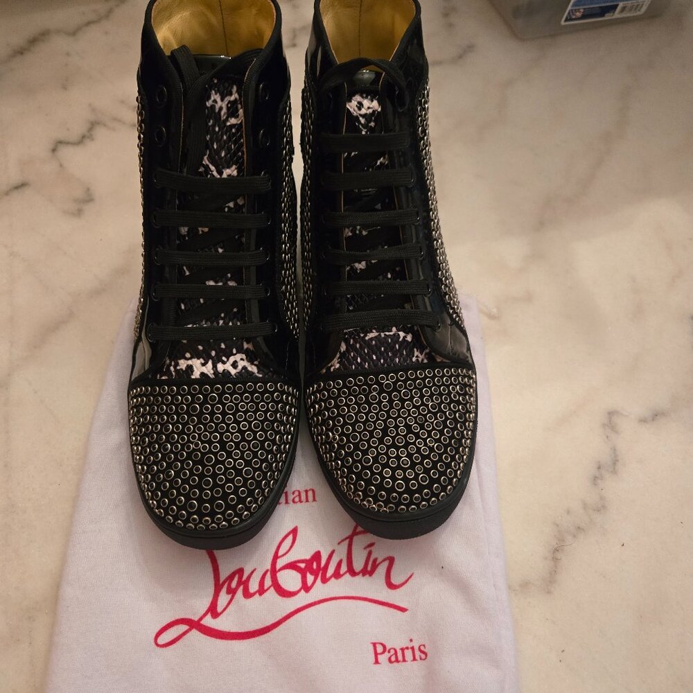 Christian Louboutin Louis Orlato High-Top Studded Sneakers